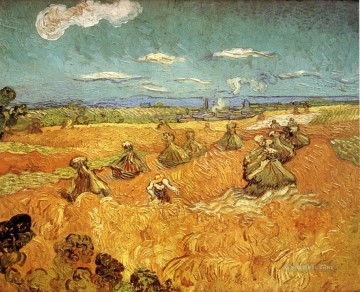 Vincent Van Gogh Painting - Wheat Stacks with Reaper Vincent van Gogh